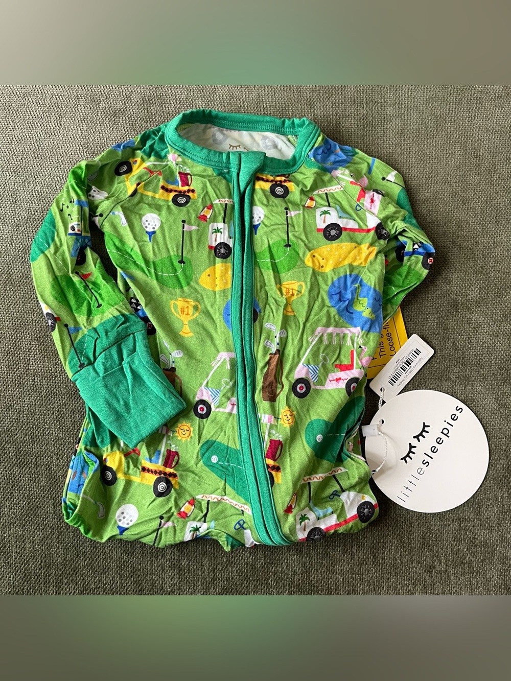 Little Sleepies Fairway Fun zippy // 0-3 months // brand new with tags